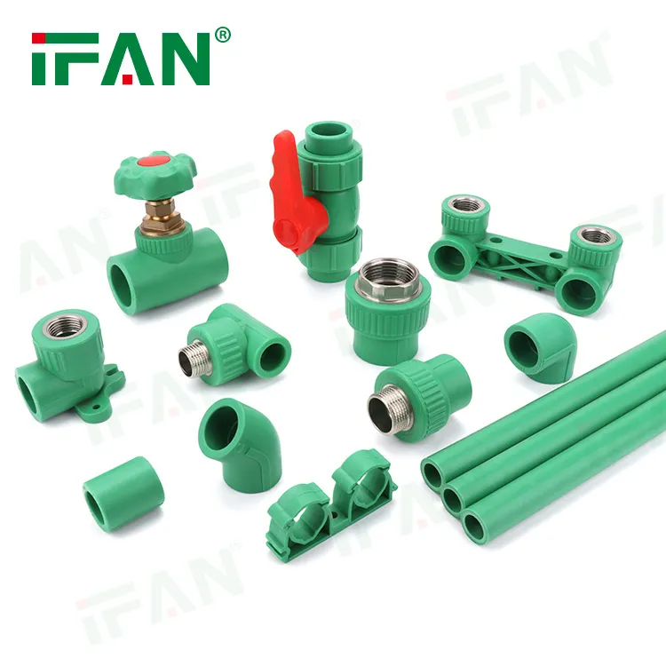 Ifan Plomberie PPR Pipe Fittings Plumbing Accessories Pn25 Elbow Tee Coupling Adapter Plastic Plumbi