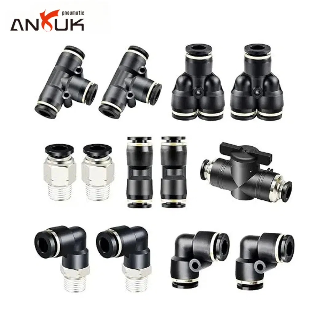 SMC Airtac Asco Brass Stainless Steel Plastic Auto Parts Universal Hose Pipe PE PP Air Fitting for A