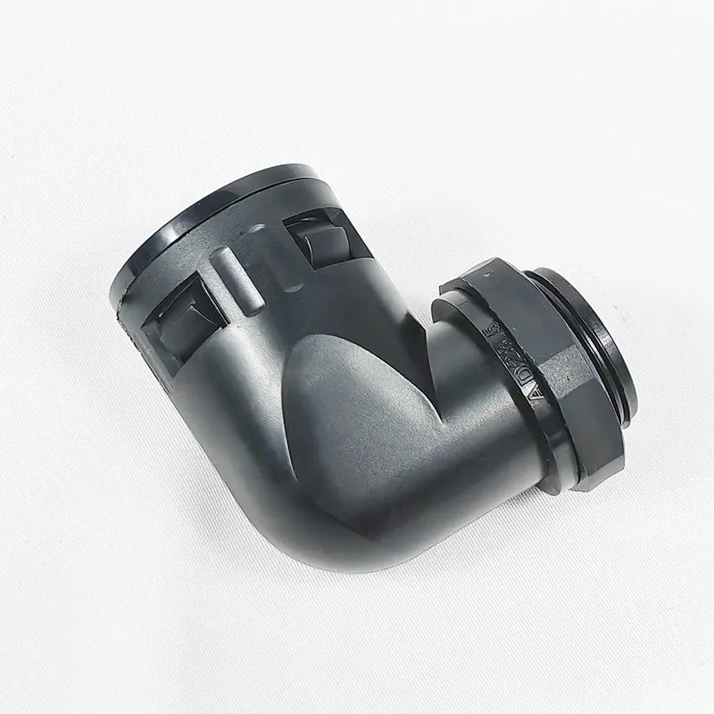 Elbow Quick Connector for Corrugated Pipes Nylon PA66 Pg21-Ad28.5