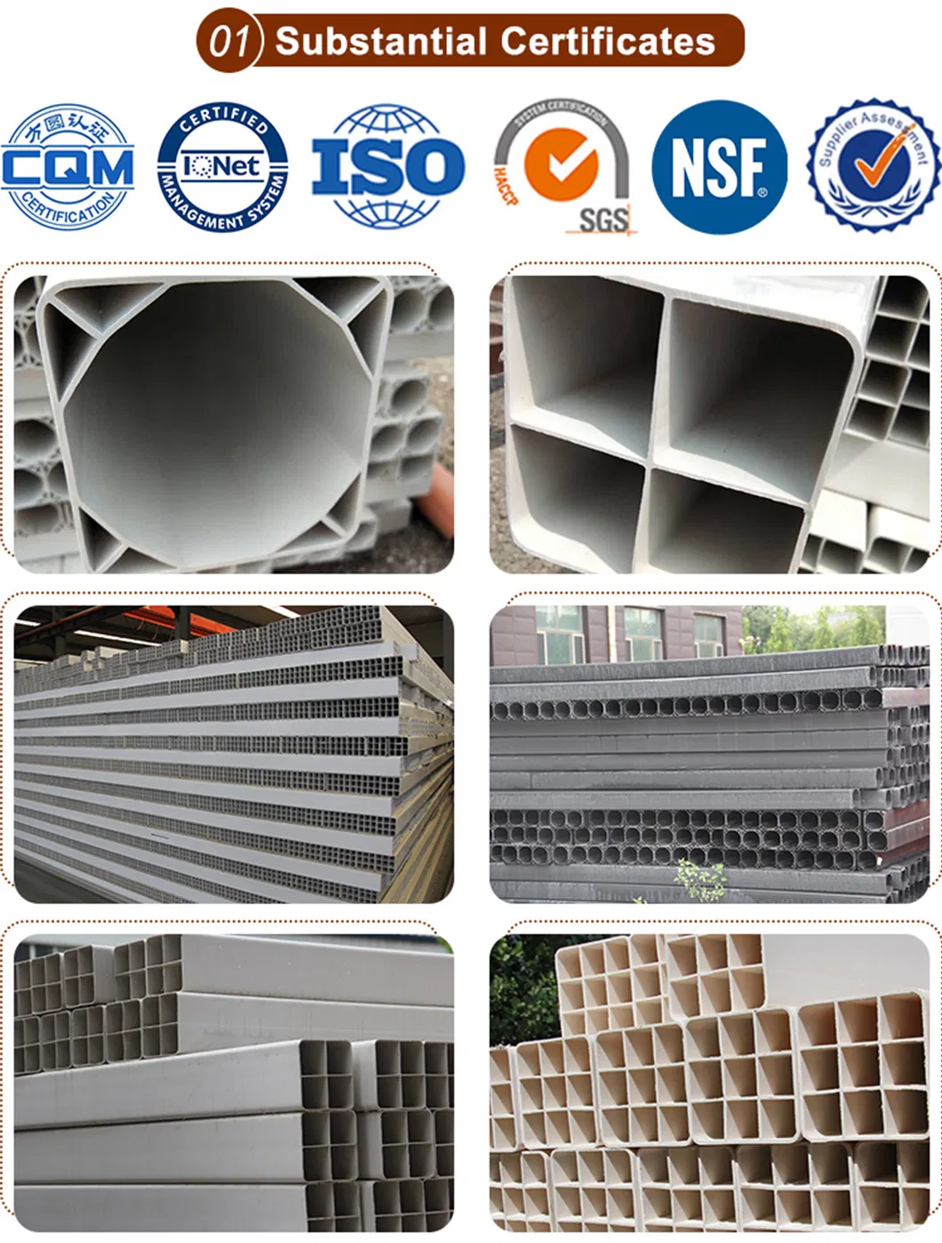 Premium PVC Grating Pipe for Industrial Structural Support