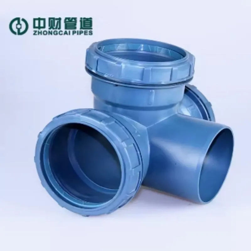 Zhongcai Pipeline PP Ultra-Quiet Drainage Fittings Three-Dimensional Right Angle Silent Four-Way PVC