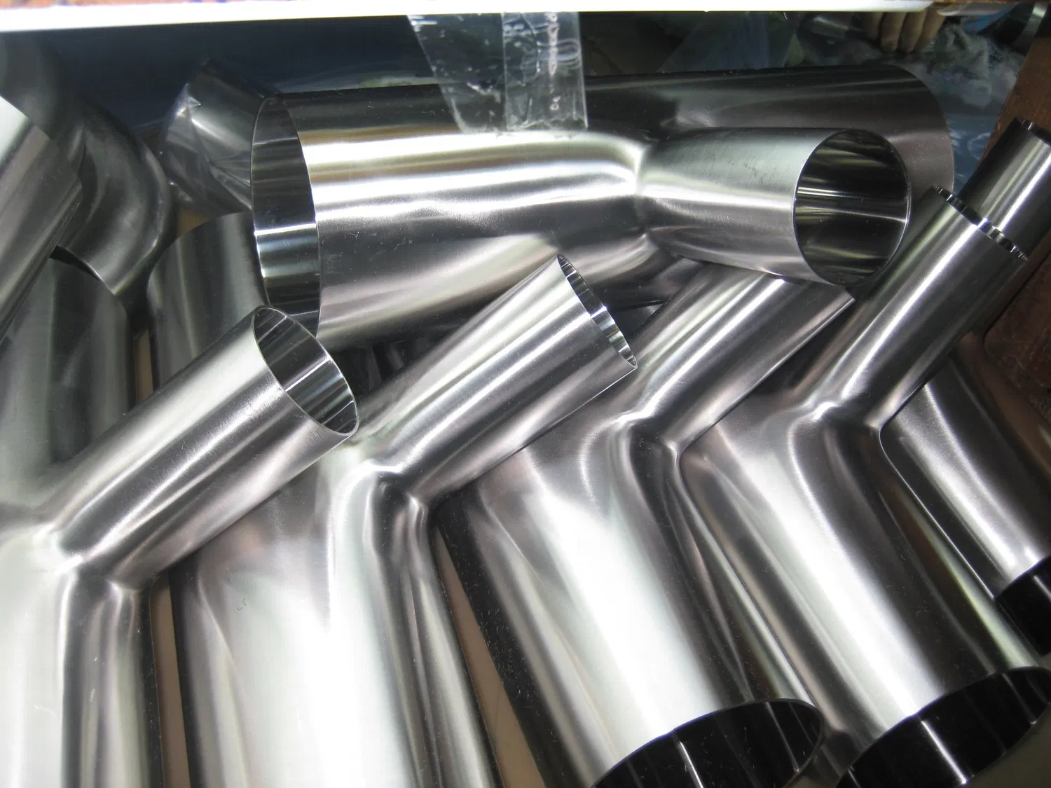 Stainless Steel Food Grade Welded Equal Long Tee Polishing Pipe Fittings