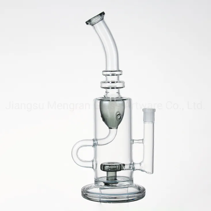 Customized Glass Hookah Pipe Black U-Shaped Porous Filter Cycle Glass Smoking Water Pipe