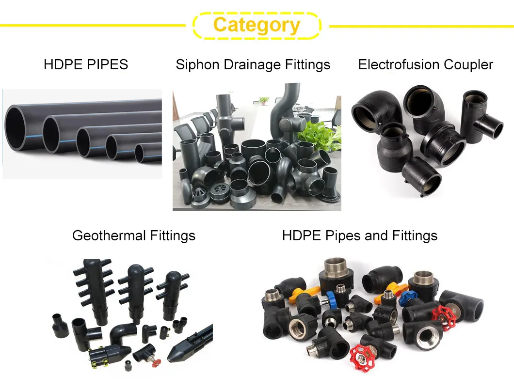 Polyethylene (PE) Plumbing Pipes Large Diameter 315mm Plastic HDPE Drainage Pipe and Fittings for Municipal Wastewater