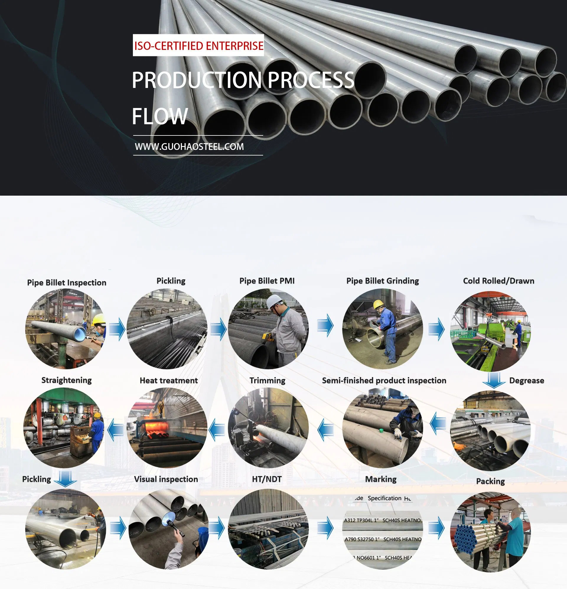 High Corrosion-resistance Stainless Steel Seamless Pipe AISI 904L (UNS N08904) 159×8 mm