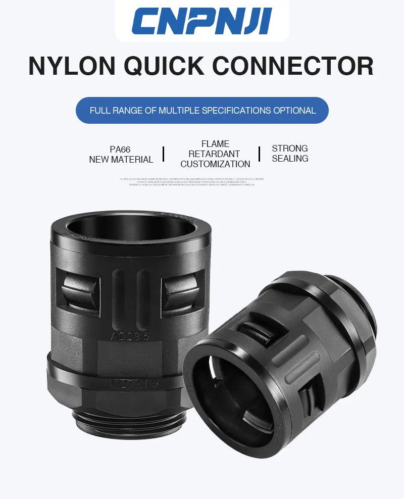 Nylon Plastic Quick Connect Air Fittings Straight Connector Pipe Fittings Air Hose Quick Screw Conduit Fitting