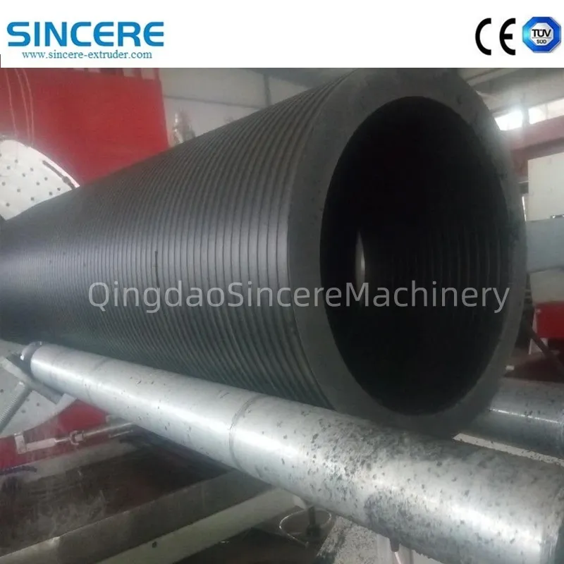 HDPE PE Inner Rib Enhanced Spiral Winding Plastic Corrugated Pipe Extrusion Line