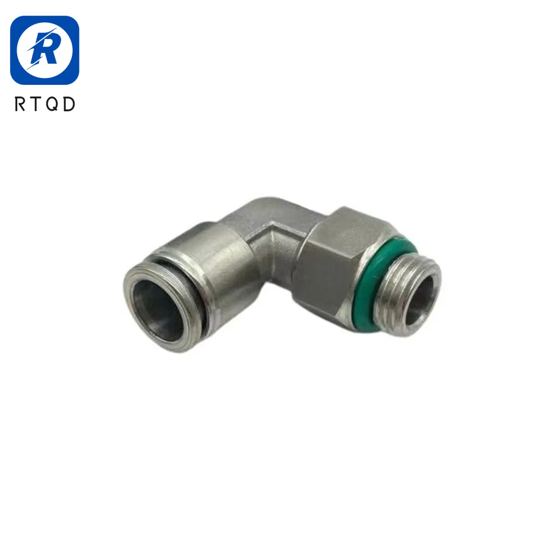 Stainless Steel Pneumatic Quick Connector Push-in Swivel Male Elbow Fitting with O Ring G1/4'
