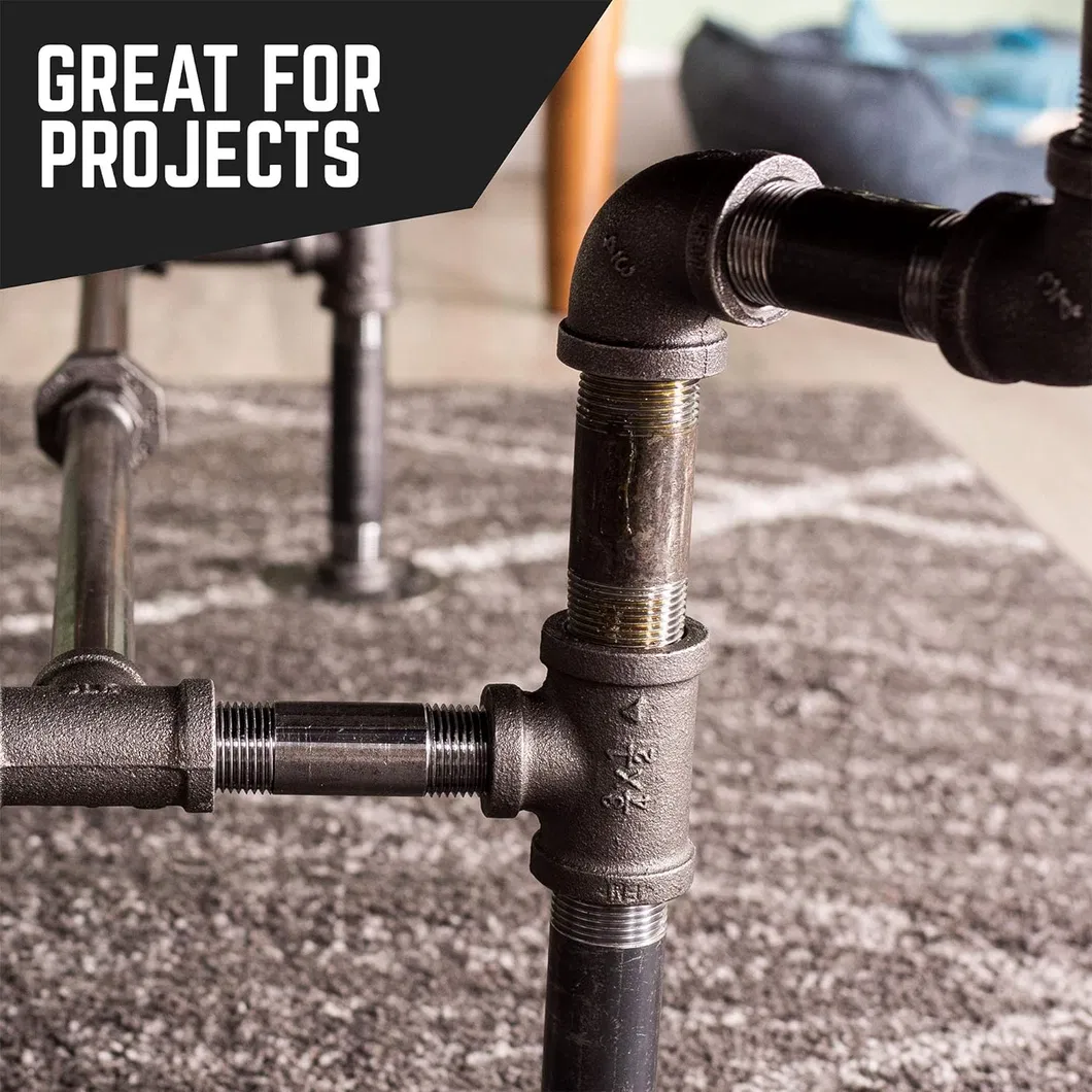 1/2 "X 6" Malleable Iron Pipe Fittings, Pre Cut Fittings, Black Threaded Pipe Fittings and Accessories