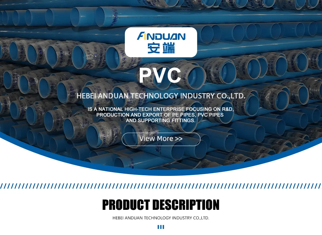 Food Grade PVC Water Pipe, Non-Toxic Plastic Tube for Agricultural Irrigation & Industry