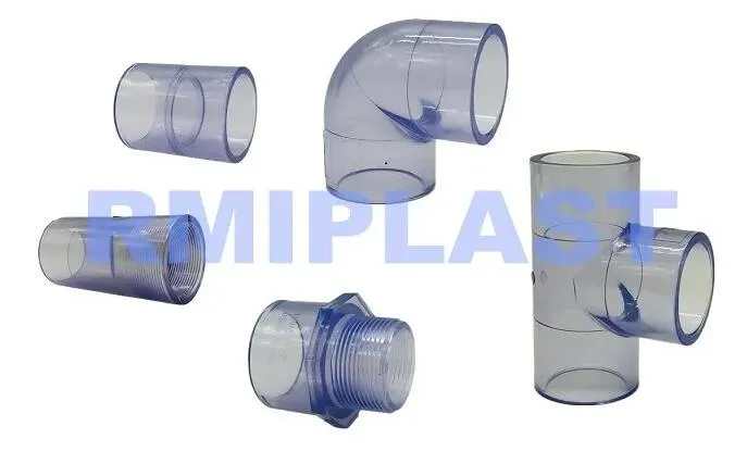 Pipe Fittings Clear PVC Coupler Plastic Connector Clear UPVC Equal Coupling by Pn16 DIN for Water