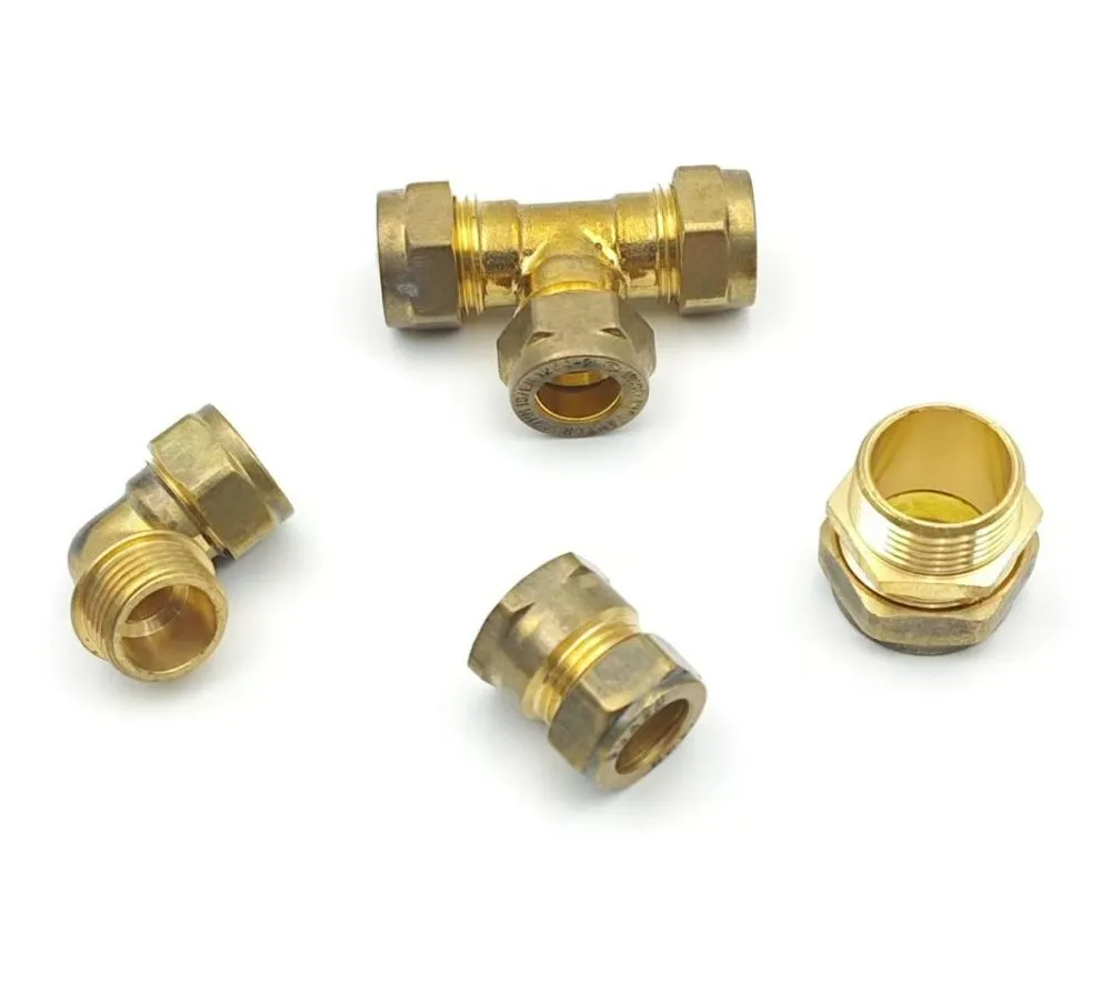 Factory Outlet Brass Female Thread Tee Pipe Fitting for Plumbing, Sanitation Brass Compression Fitting for PVC Pipe