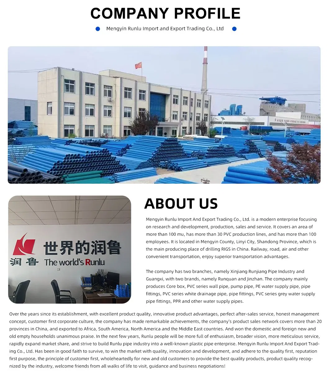 Factory Wholesale Price UPVC Deep Well Casing Pipe for Water Supply