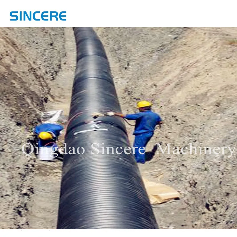 HDPE Hollow Wall Spiral Winding Structured Wall Pipe Extruding Machinery