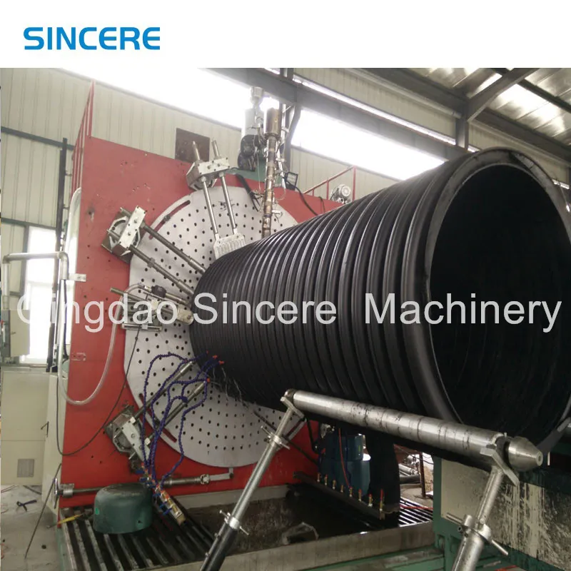 HDPE PE Inner Rib Enhanced Spiral Winding Plastic Corrugated Pipe Extrusion Line