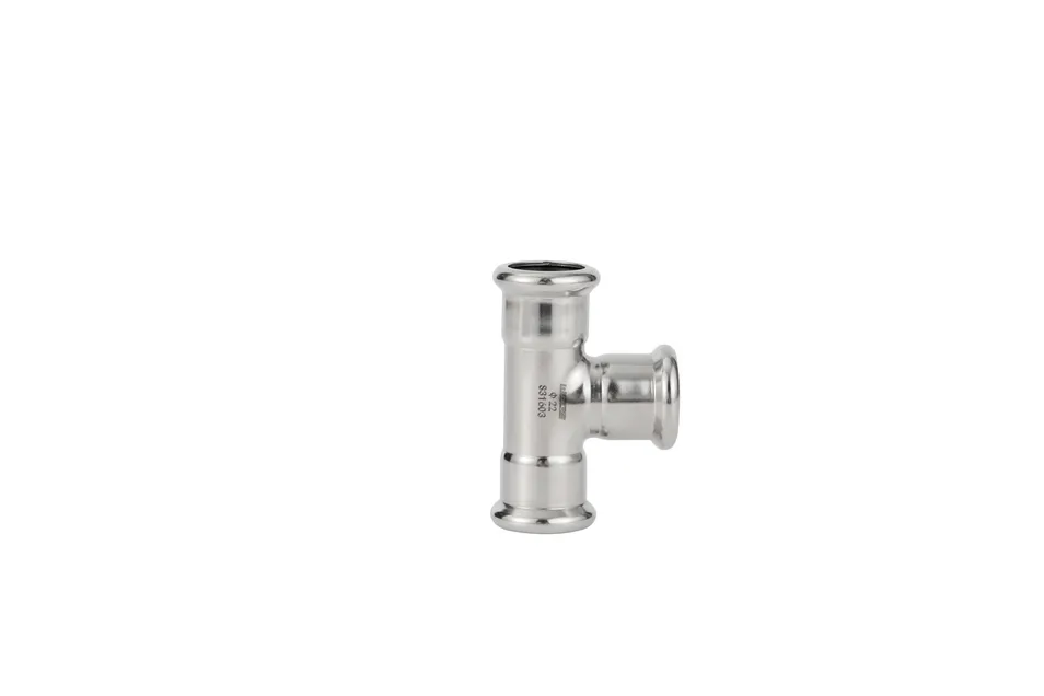 High Quality Stainless Steel Press Plumbing Pipe Fitting Adaptor Union with Equal Tee Reducing Tee Adaptor for Drinking Water and Heating Gas AISI 304 316L