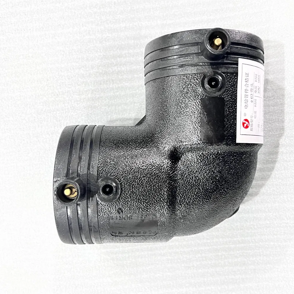China Manufacturer's Large Size 160mm*90° HDPE Electrofusion Elbow Durable PE Water Pipe Fitting