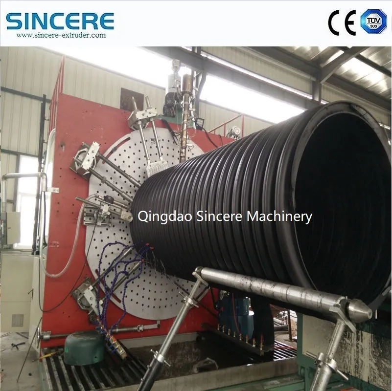 Plastic HDPE PE Mpp PPR Pert Double Solid Hollow Wall Spiral Winding Tanks Corrugated Pipe Gas Water Supply Sewerage Pipe Making Machine Extruder Extrusion Line