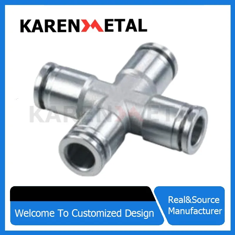 High-Pressure Pza Stainless Steel Quick Plug Four Gas Pipe Quick-Inserting Pneumatic Quick-Connectin