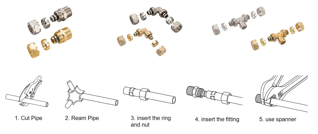 Brass Compression Fittings for Multilayer Pipes