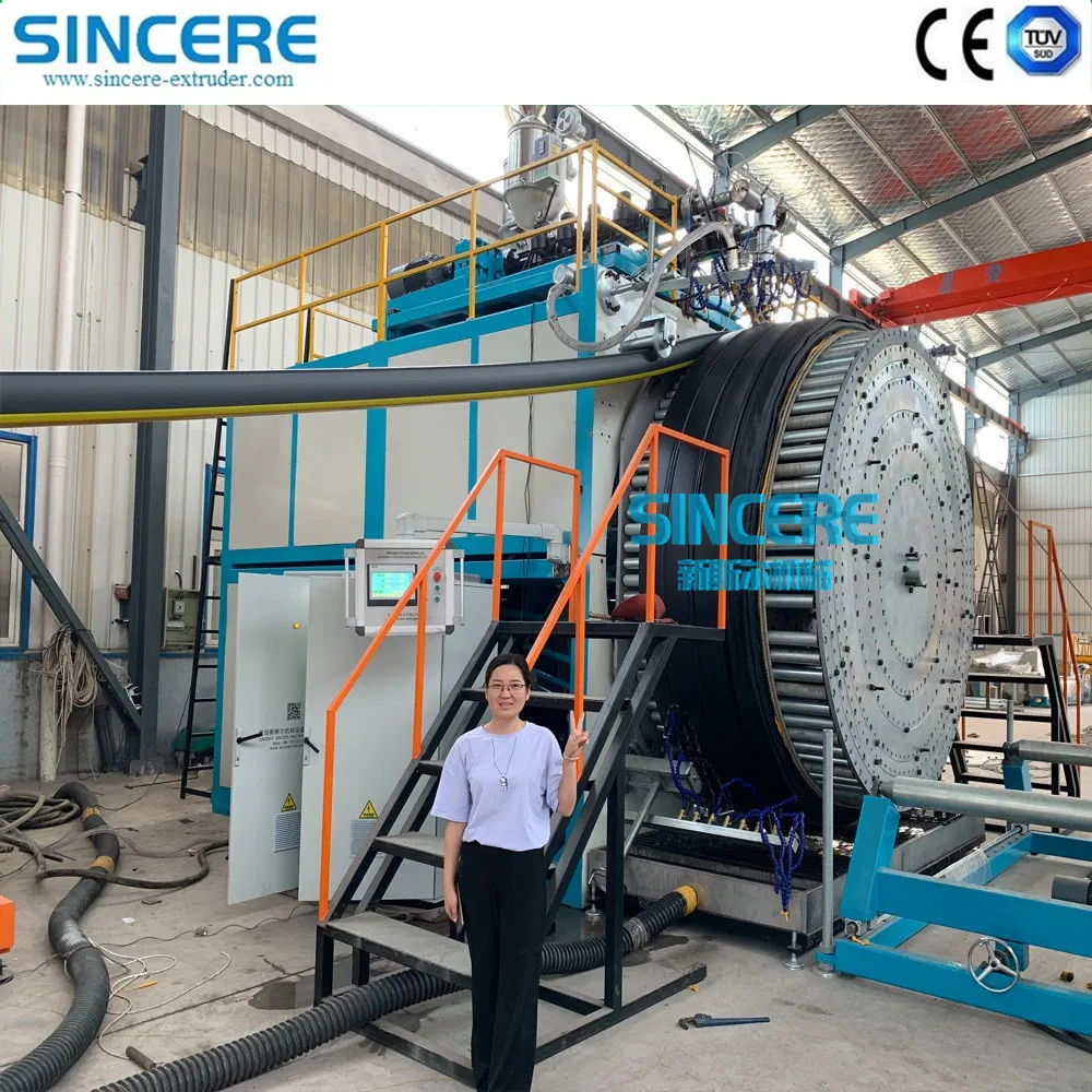 Thermoplastic PE/HDPE/PP/PVC Double Structural Wall Water Drainage Pipe Extruding Machinery and Spir