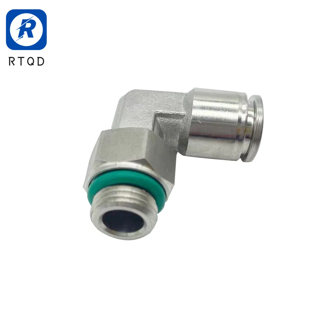 Stainless Steel Pneumatic Quick Connector Push-in Swivel Male Elbow Fitting with O Ring G1/4'