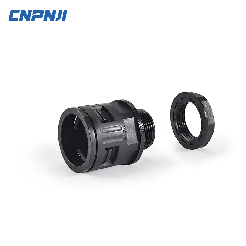 PA PP Type Flexible Conduit Adapter Pipe Fittings M32 Nylon Plastic Flexible Conduit Fitting for Ad2