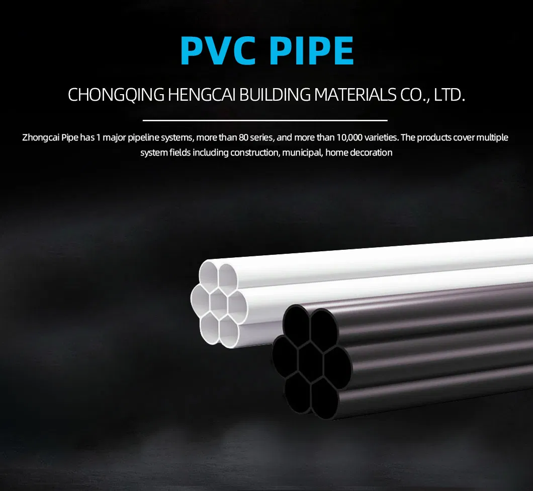 Impact Resistance UV Resistance Underground Installation PVC Flexible Tube Water Pipe