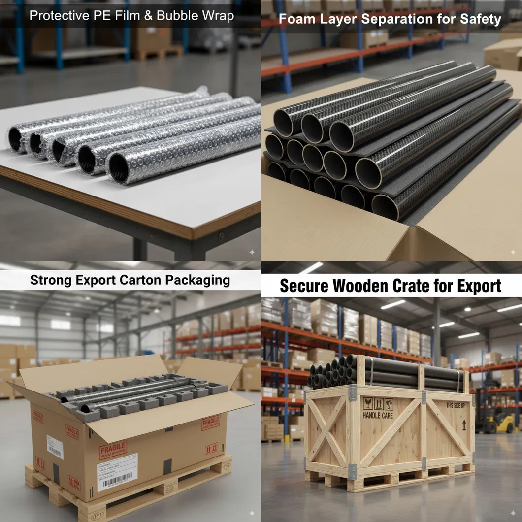 10mm Twill Ud Carbon Fiber Rectangular Tube with Glossy Finish for Construction Projects