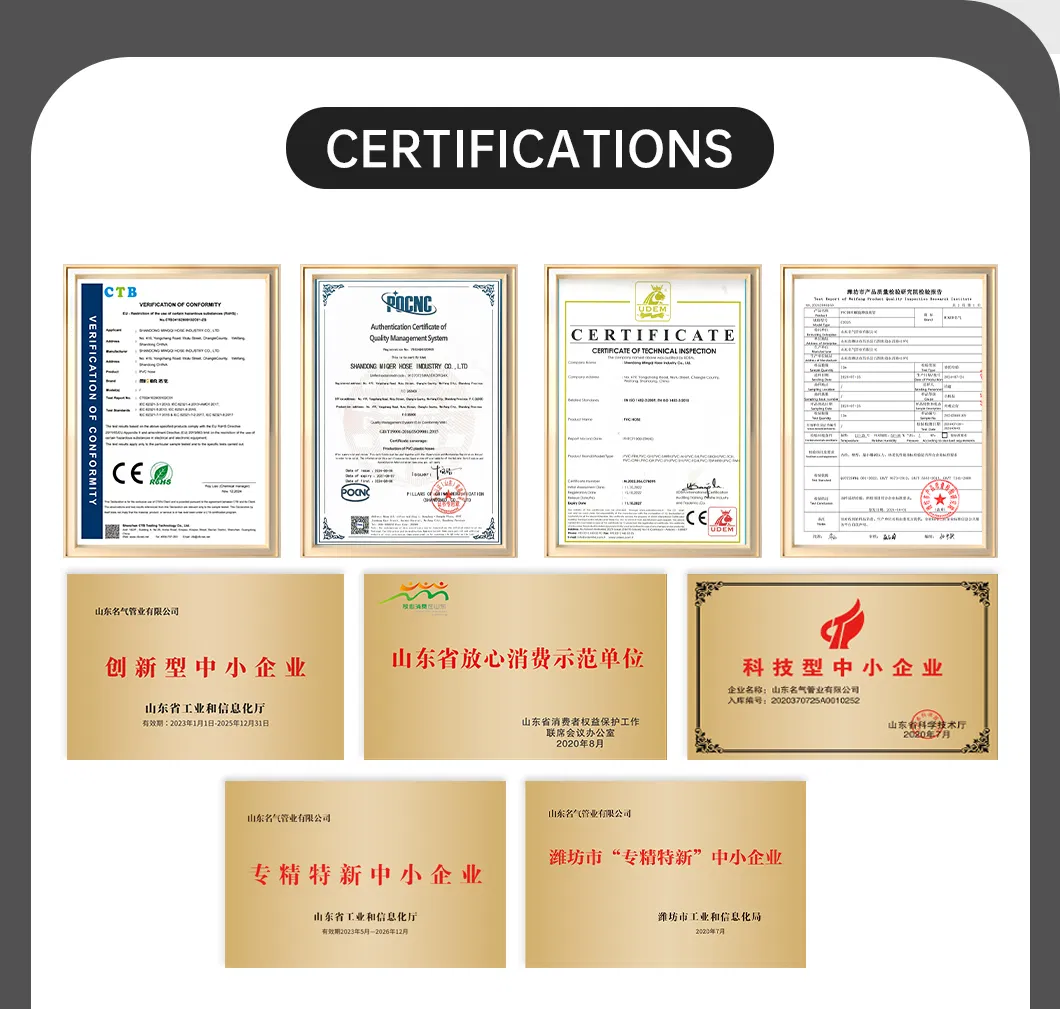 3/4" Flexible Durable Food Grade PVC Steel Wire Hose Pipe for Juice Transport