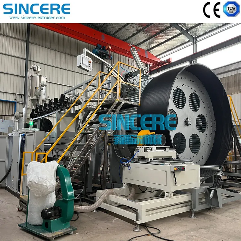 Thermoplastic PE/HDPE/PP/PVC Double Structural Wall Water Drainage Pipe Extruding Machinery and Spiral Septic Tanks Extrusion Production Line