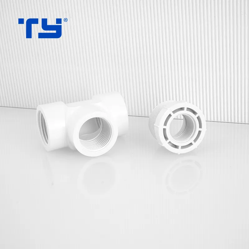 Bsp PVC Fitting Tee Couping Reducing Tee Female Male Adapter Plastic Pipe for Price List Manufacture