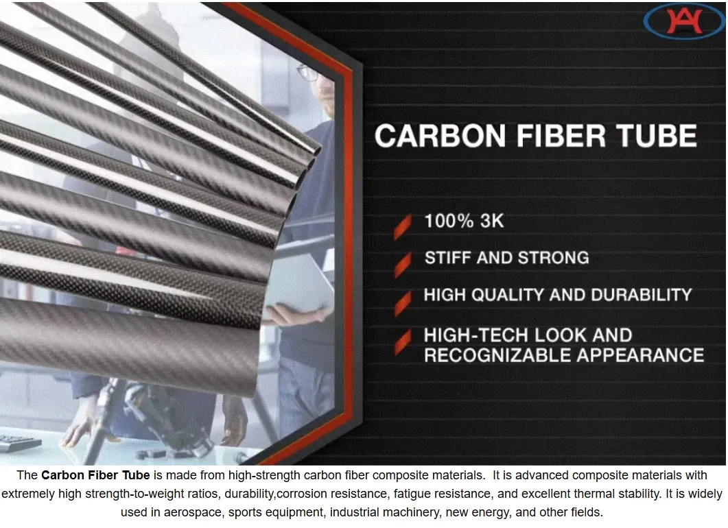 Custom Large Diameter Carbon Tube Color Black 3K Glossy Carbon Fiber Pipes
