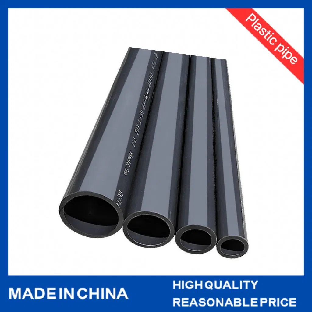 UPVC Thickened Industrial Pipe Dark Grey Anti-Corrosion Resistant Strong Acid and Alkali Water Chemi