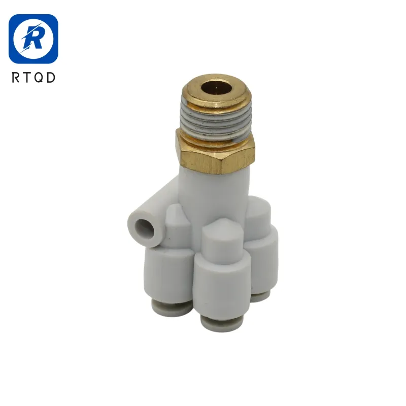 Pneumatic Y-Type Five Way Connector Kb2ud Male Thread PU Trachea Four-Pipe Quick Connector