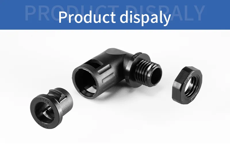 IP68 90 Degree Nylon Quick Connector for Corrugated Pipe Ad26.5-M25 - Safe, Durable, and Easy to Instal