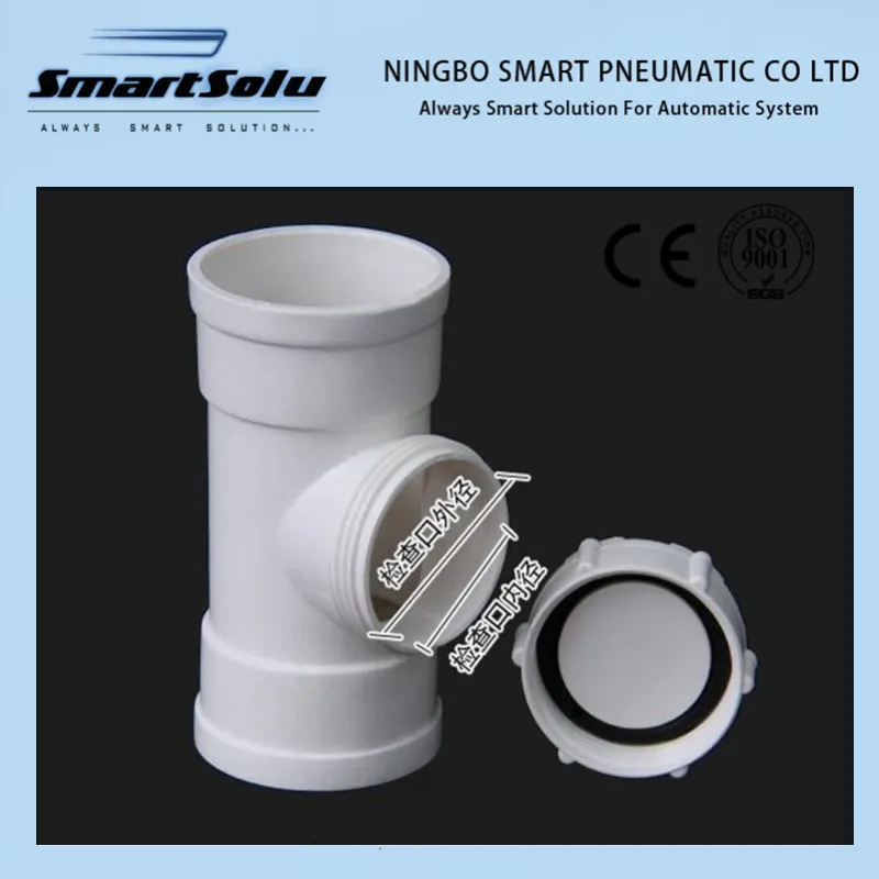 PVC Tee Vertical Inspection Drainage Pipe Fitting