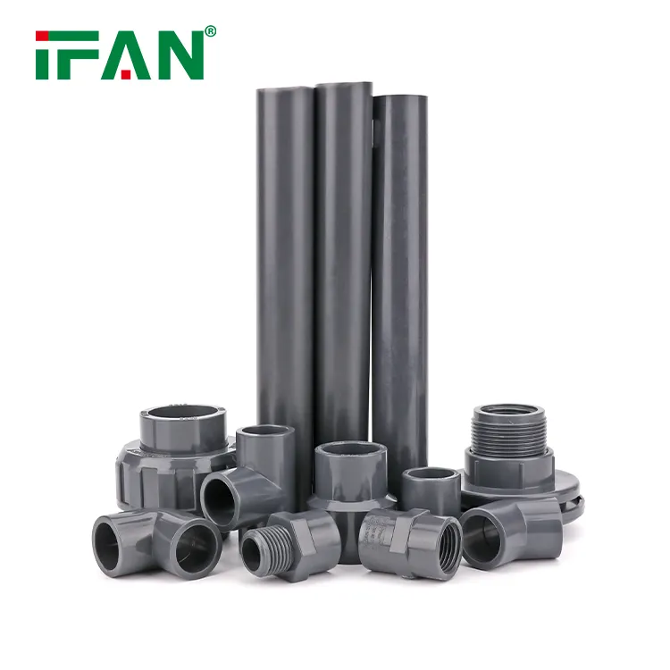 Ifan All Standard GB Pn16 PVC Pipe and Pipe Fittings 1/2''-2'' Beige White Gray Gree