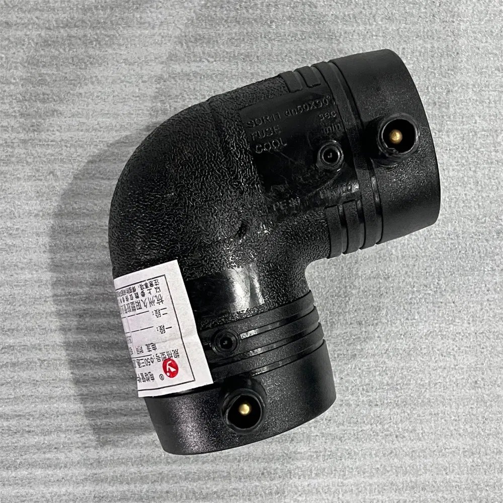 China Manufacturer's Large Size 160mm*90° HDPE Electrofusion Elbow Durable PE Water Pipe Fitting