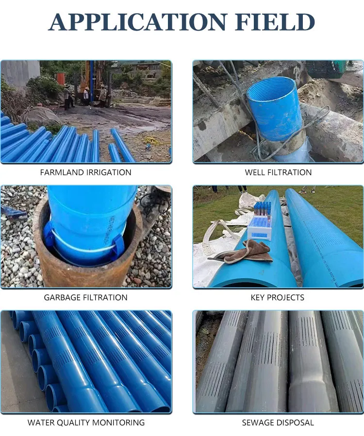 Anti Corrosion UV Stabilized Flush Threaded End 9 Inch PVC Water Well Casing Pipe with Thread End