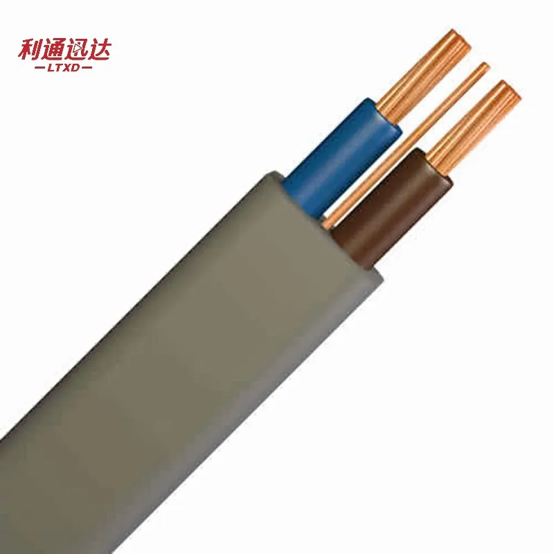 2X1.5mm+E Flat BVVB 2.5mm with Earth in Gray Twin Flat Cable Wire for South Africa