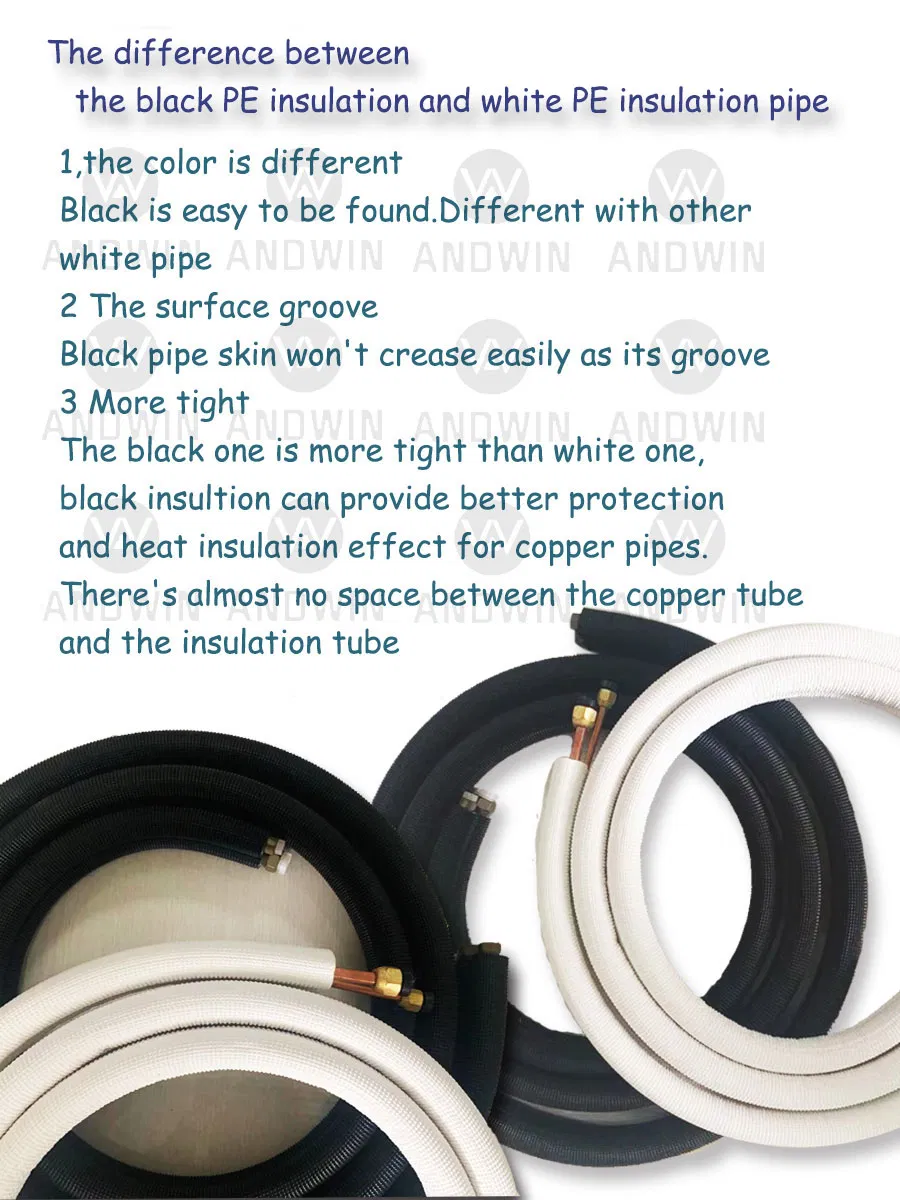 Manufactory High Temperature Resistance Air Conditioner Black PE Pipe with Insulation