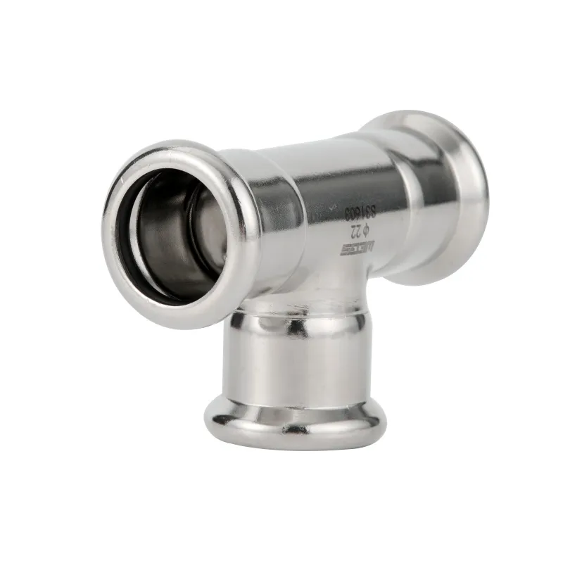 High Quality Stainless Steel Press Plumbing Pipe Fitting Adaptor Union with Equal Tee Reducing 