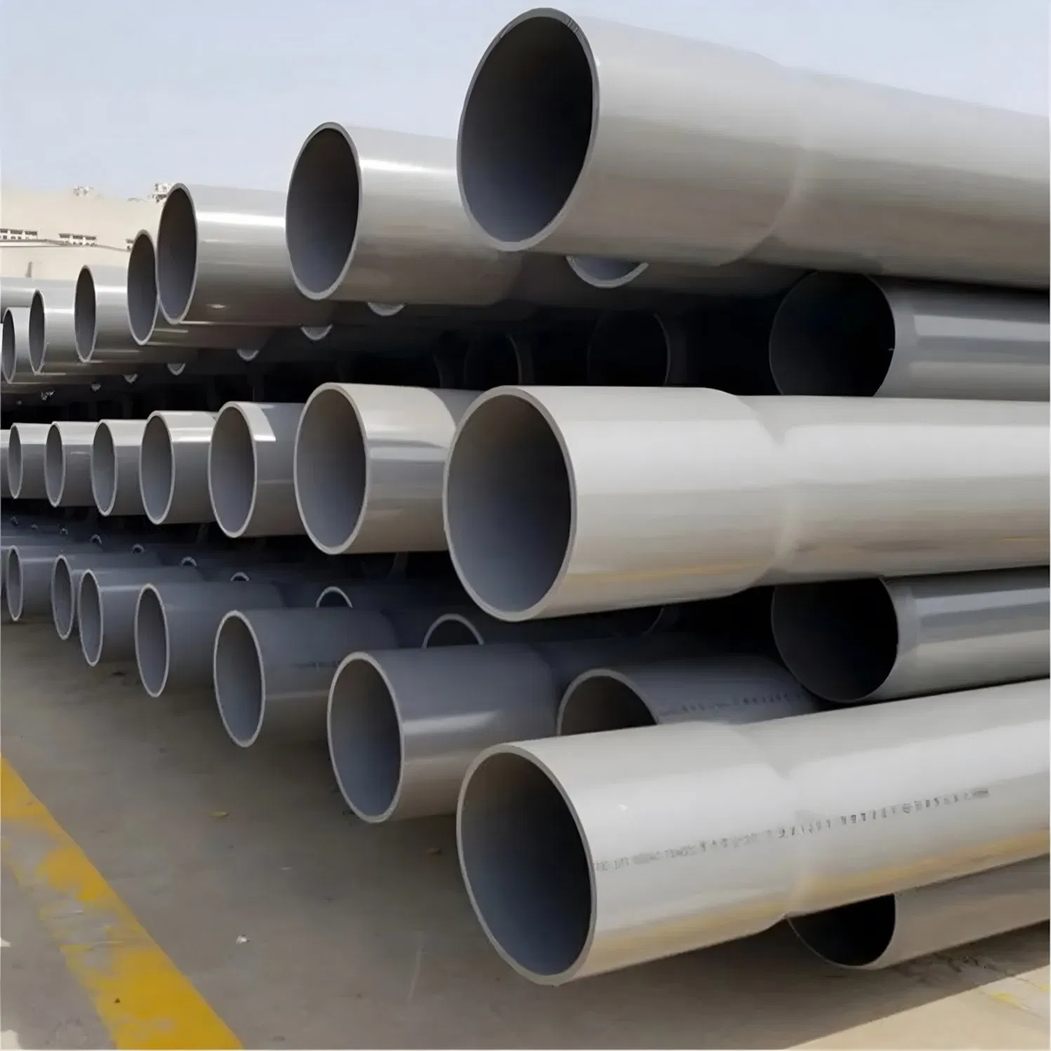 DN110-1000 Sn6 Sn8 UPVC Water Supply Plastic Tubes PVC-U Round Drainage Pipe