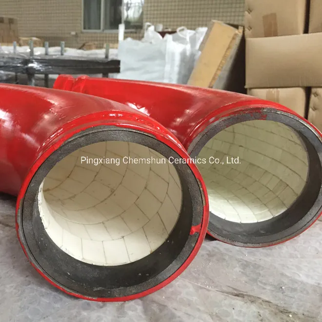 High Temperature Resistant Alumina Ceramic Tile Lining Pipe in Chemical Plant