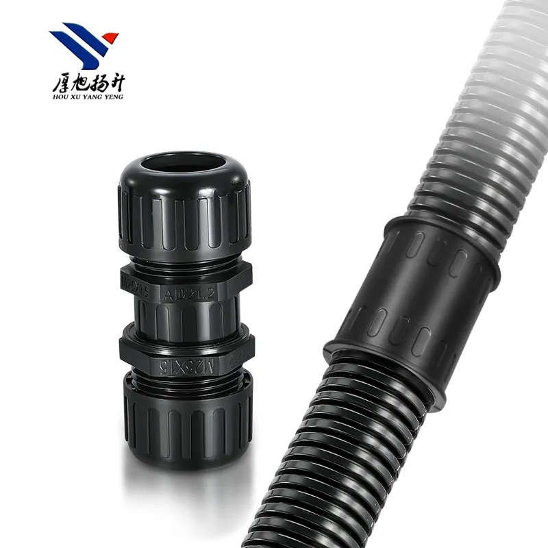 China Manufacturing Corrugated Pipe Bellows Nylon Conduit Connector for Distributed Control Systems