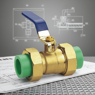 Menred PPR Frost Green Dual Activated Ball Valve Pipe Fitting