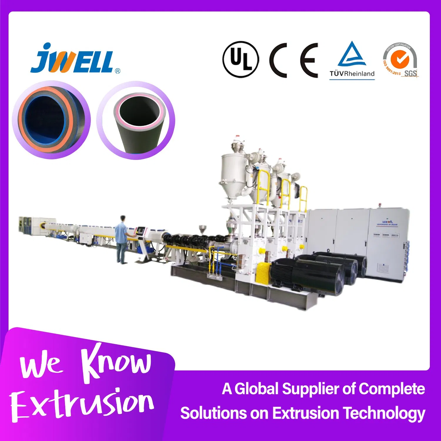 Jwell Fiber Random Copolymerization Polypropylene (PP-R) Composite for Hot&Cold Water Transport Plas