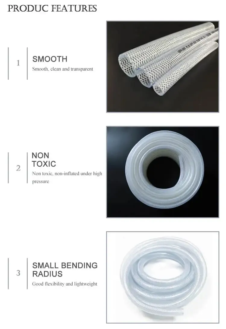 Food Grade 2 Inch PVC Braided Gas Hose Pipe Manufacturing in China for Garden Water Air Fuel