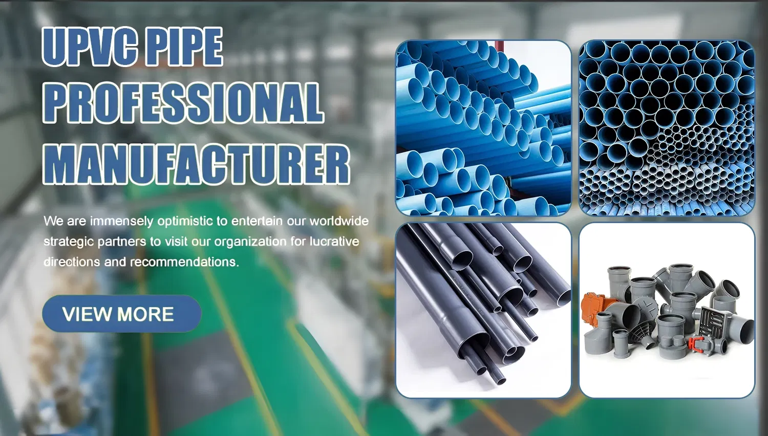 Manufacturer Direct Sale PVC Pipe UPVC (CPVC) Pipe White Grey Pipe for Water Supply